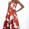 Rose Floral Twill Prom Dress