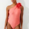 Rosette Detail Asymmetric Swimsuit
