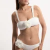 Rosette Detail Bandeau Bikini Top
