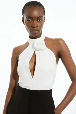 Rosette Ponte Jersey Keyhole Bodysuit