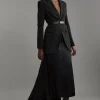 Satin Pleated Woven Midaxi Skirt