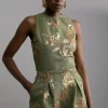 Satin Sequin And Embroidery Woven Shorts