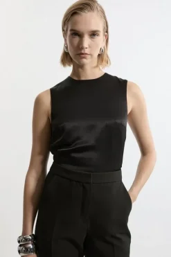 Satin Woven Shell Top