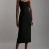 Scuba Crepe And Power Mesh Corset Detail Midi Dress
