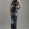 Sequin Halter Maxi Dress
