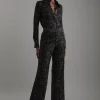 Sequin High Waisted Wide Leg Pants