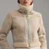 Shearling Crop Aviator Jacket