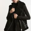Shearling Moto Jacket Detail Vest