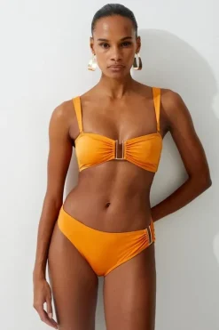 Slinky Trim Detail Detachable Strap Bikini Top