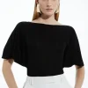Slinky Viscose Flutter Sleeve Knit Top