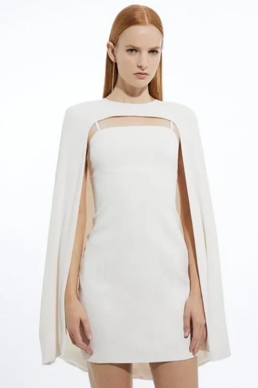 Soft Tailored Caped Mini Dress