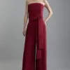 Soft Tailored Color Block Tailored Bandeau Jumpsuit