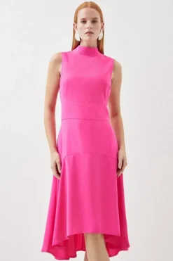 Soft Tailored High Low Midi Dress