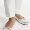 Square Toe Metallic Ballerina