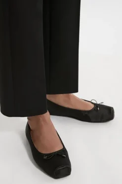 Square Toe Satin Ballerina