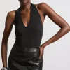 Stretch Cotton Jersey Halter Jersey Bodysuit