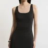Stretch Cotton Jersey Strappy Mini Dress