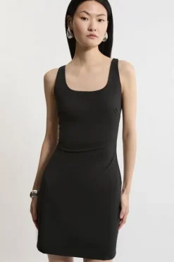 Stretch Cotton Jersey Strappy Mini Dress