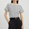 Stripe Stretch Cotton Jersey T Shirt