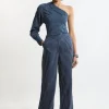 Striped Twill Wide Leg Woven Trouser Co-Ord