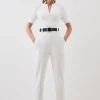 Structured Crepe Forever Belted Jumpsuit
