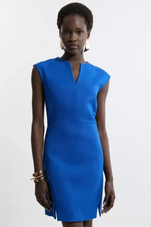 Structured Crepe Tailored Mini Dress