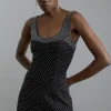 Studded Ponte Jersey Strappy Mini Dress