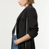 Tailored Contrast Tipped Stitch Detail Double Breasted Jacket