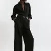 Tailored Crepe Essential Wide Leg Pants