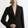 Tailored Crepe Single Breasted Blazer Jacket