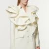 Tailored Drama Ruffled Double Breasted Blazer Dress