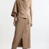Tailored Draped Asymmetric Maxi Dress
