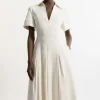 Tailored Full Skirted Maxi Shirt Dress