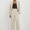 Tailored High Waisted Pleated Wide Leg Pants