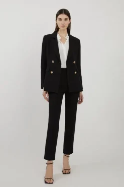 Tailored High Waisted Slim Leg Pants