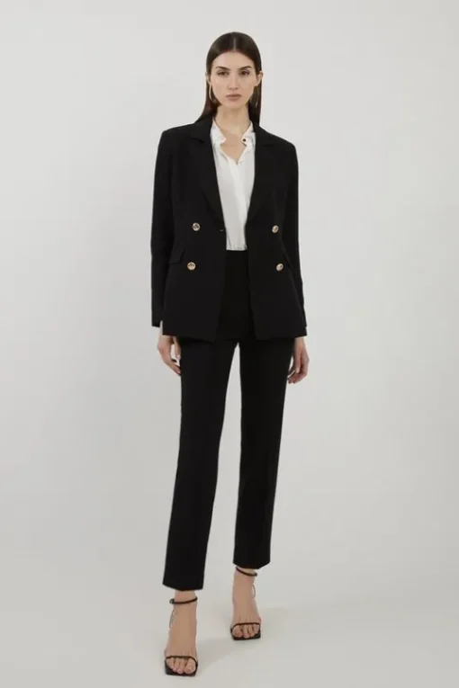 Tailored High Waisted Slim Leg Pants