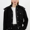 Tailored Hooded Pocket Detail Short Parka