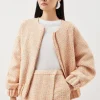 Tailored Orange Sparkle Boucle Bomber Jacket & Skort Set