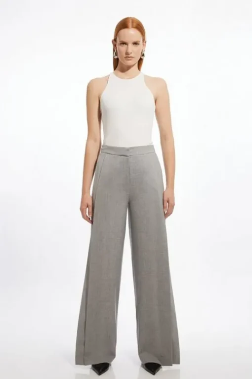 Tailored Panelled Wide Leg Pants