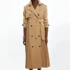 Tailored Pleat Detail Belted Trench Coat