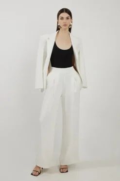 Tailored Pleated Wide Leg Pants