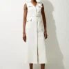 Tailored Safari Belted Midi Dress