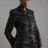 Tailored Sequin Tweed Shorts