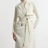 Tailored Sleeveless Belted Trench Coat
