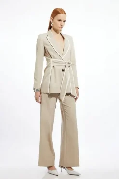 Tailored Tipped Suit Set