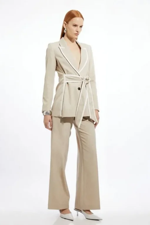 Tailored Tipped Suit Set