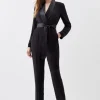 Tailored Tuxedo Wrap Jumpsuit