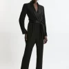 Tailored Tuxedo Wrap Jumpsuit