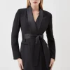 Tailored Tuxedo Wrap Mini Dress