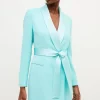Tailored Tuxedo Wrap Mini Dress